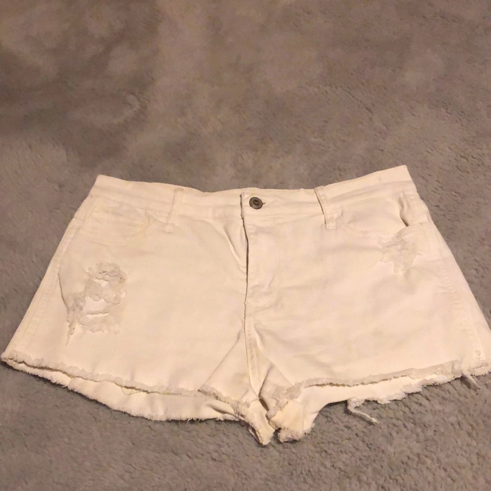 White jean shorts